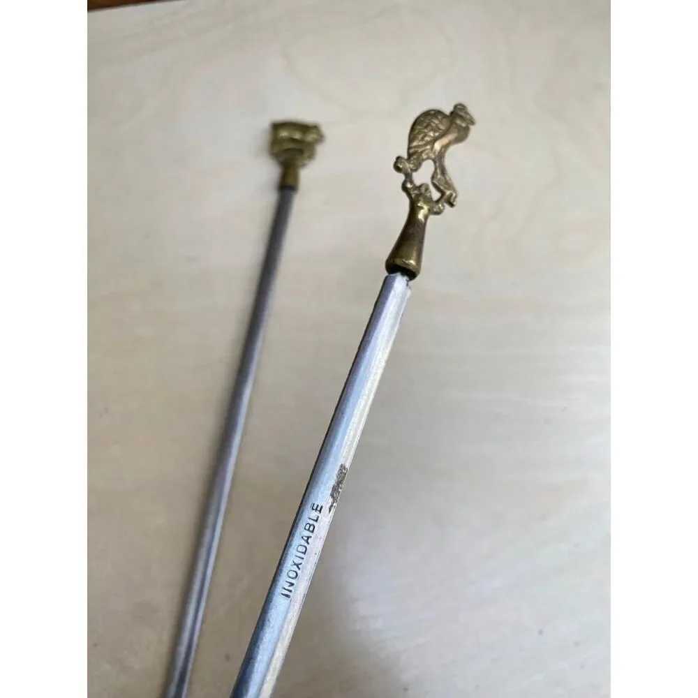 2 Tarzan Inox Turkey Shish Kabob Skewers Letter Opener Blades Stainless & Brass